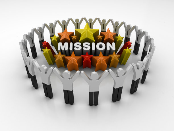 象形文字团队和彩色星星与任务字- 3D渲染图片下载