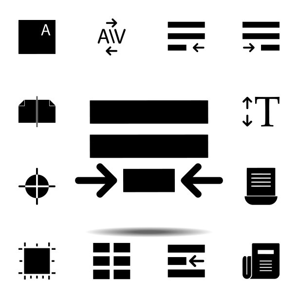 段落、文本图标，用于UI和UX的简单字形文本编辑器矢量图标，网站或移动应用程序图片下载