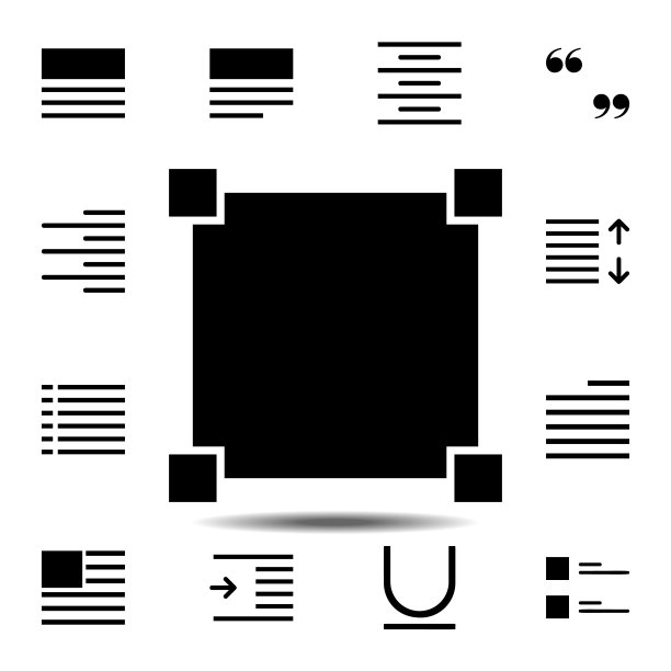 选择文本图标。用于UI和UX、网站或移动应用程序的文本编辑器集图标的简单符号、扁平矢量图片下载