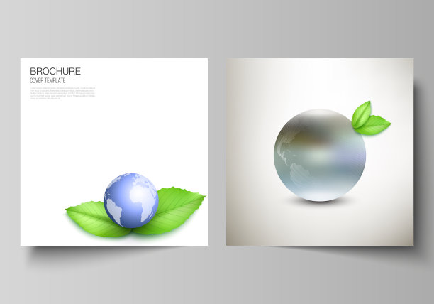 矢量布局的两方格式封面设计模板为小册子，传单，封面设计，书设计，小册子封面。拯救地球地球概念。可持续发展的全球经营理念。图片下载
