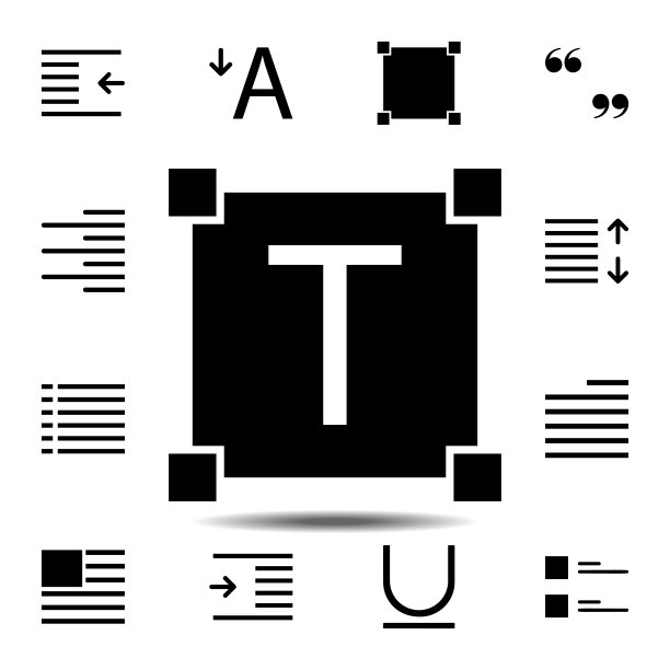 文本编辑器UI和UX矢量图标图片下载