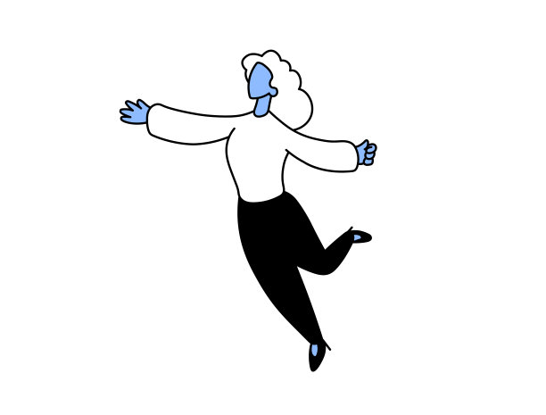 跳或跳舞的穿着随便的女人。平面向量插图。孤立在白色背景上。图片下载