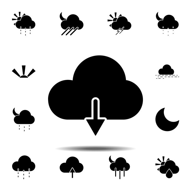 低云图标：用于UI和UX、网站或移动应用程序的天气集简单符号矢量图片下载