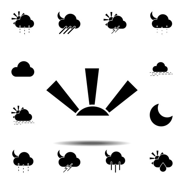 太阳图标光效：UI/UX天气矢量图形，适用于网站或APP图片下载