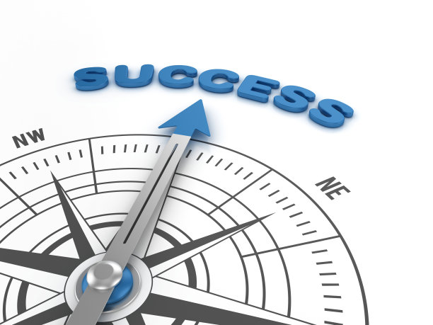 指南针与成功字- 3D渲染图片下载