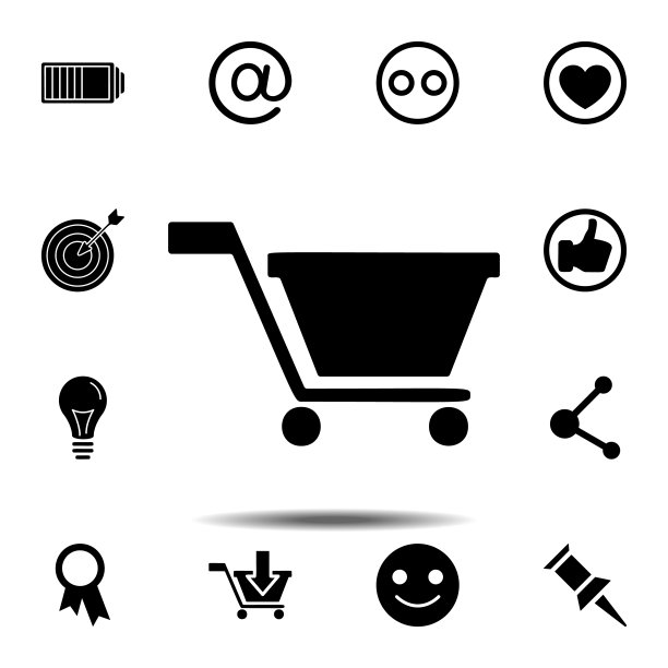 UI UX极简购物车矢量图标图片下载
