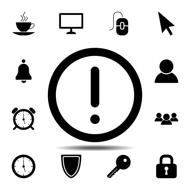 感叹号图标：简约的UI/UX网站或移动应用矢量元素图片下载