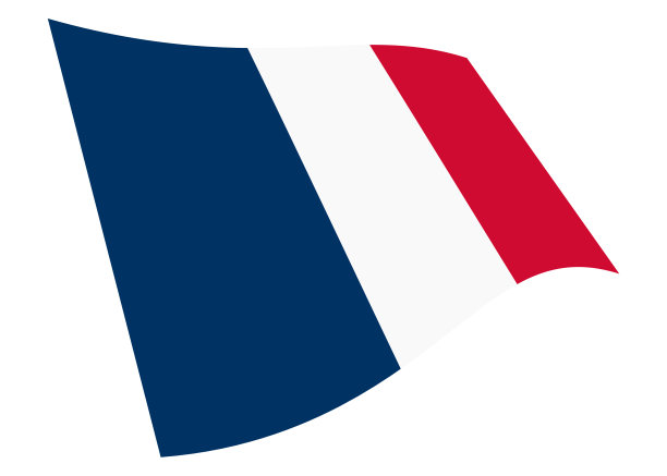 法国飘扬的旗帜图形孤立在白色与剪辑的路径图片下载