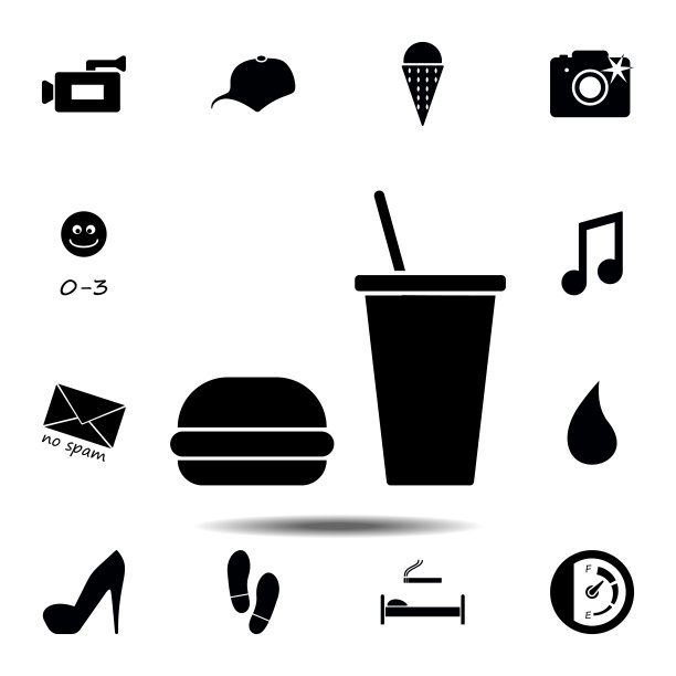 汽车速度图标。简单的字形，平面矢量元素的通用图标设置为用户界面和用户体验，网站或移动应用程序图片下载