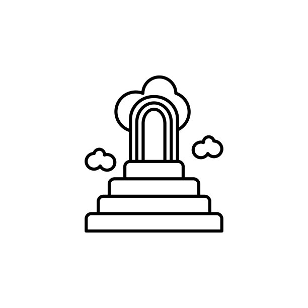 天堂插图线图标上的白色背景图片下载