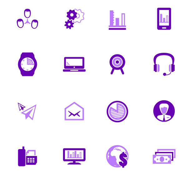 业务管理和人力资源图标集图片下载