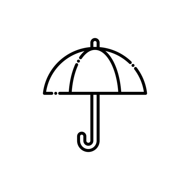 伞向量图标线条风格插图图片下载