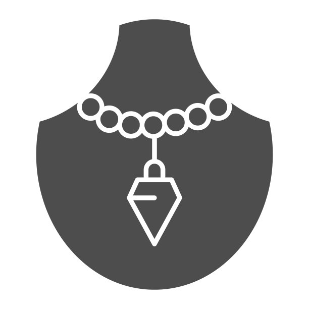 翡翠垂饰固体图标。人体模型宝石宝石矢量插图孤立在白色。珠宝字形风格设计，专为网页和应用设计。Eps 10。图片下载