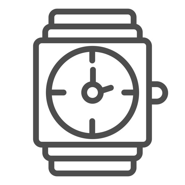 腕表线图标。金表矢量插图孤立在白色。男士首饰轮廓风格设计，专为网页和应用设计。Eps 10。图片下载