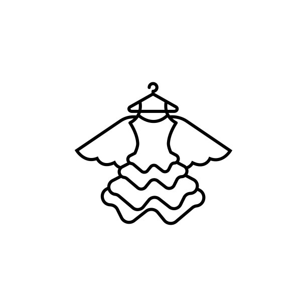 在白色背景上穿天使线图标图片下载