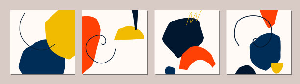 一套抽象的现代艺术简约的背景设计模板的社交媒体帖子图片下载