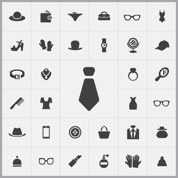 领带图标。配件图标通用套装图片下载