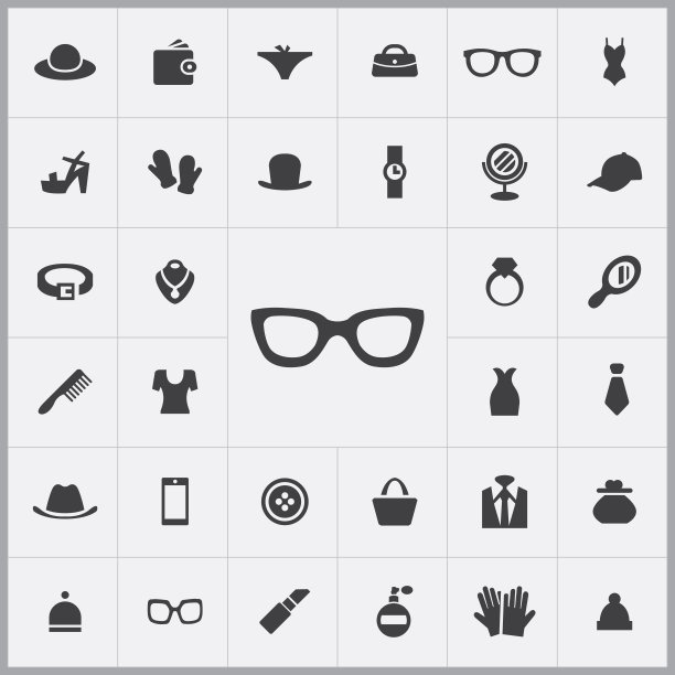 眼镜图标。配件图标通用套装图片下载