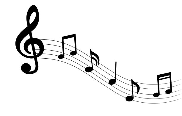 一套音符。白色背景上孤立的黑色剪影。矢量图图片下载