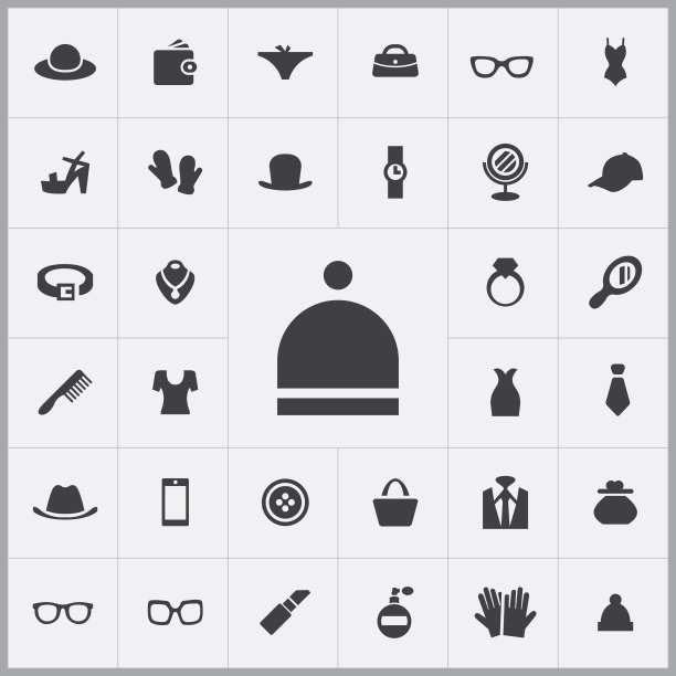 帽子图标。配件图标通用套装图片下载