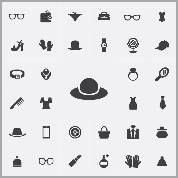 帽子图标。配件图标通用套装图片下载