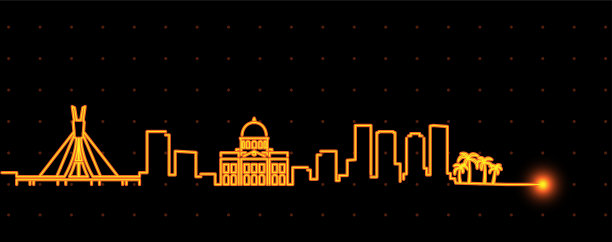 Recife光条纹天际线轮廓图片下载