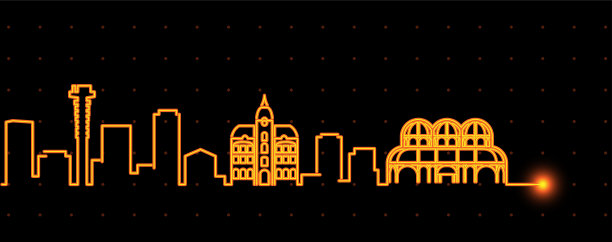 库里蒂巴光条纹天际线轮廓图片下载