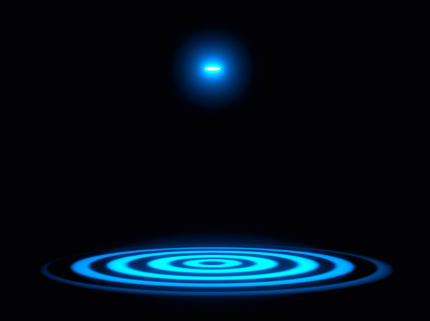 空房间和照明的蓝色灯图片下载