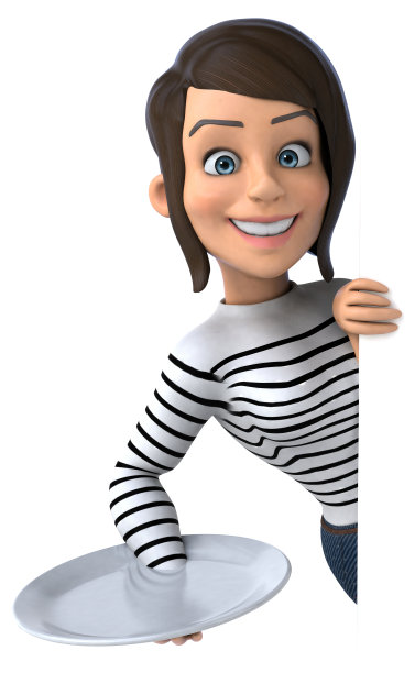 有趣的3D卡通休闲角色女人图片下载