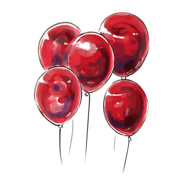红色的气球图片下载