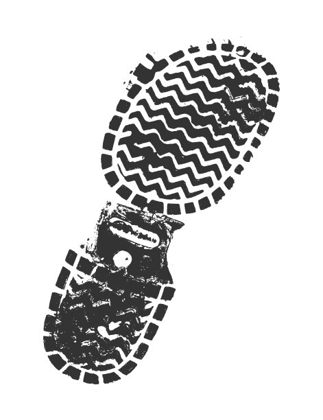 靴印隔离在白色背景上。图片下载