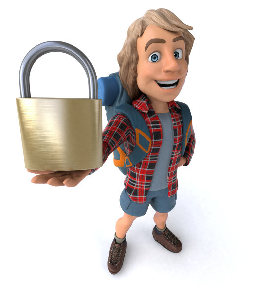 有趣的背包客卡通人物图片下载