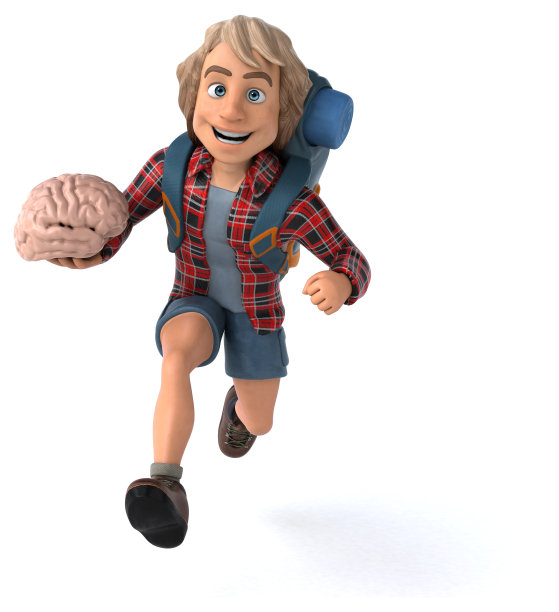 有趣的背包客卡通人物图片下载