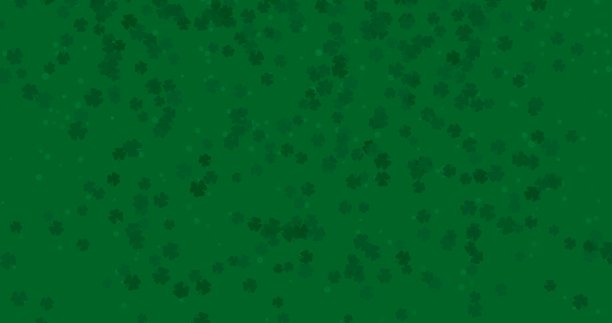 帕特里克日的背景与飘落的三叶草叶图案。为了庆祝酒吧派对。3d渲染，3d插图图片下载