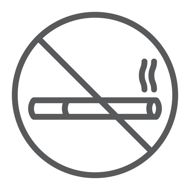 无吸烟线图标，禁止和禁止，无香烟标志，矢量图形，白色背景上的线性图案，eps 10。图片下载
