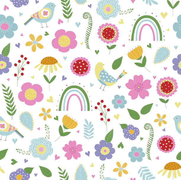 夏天无缝模式素材图片