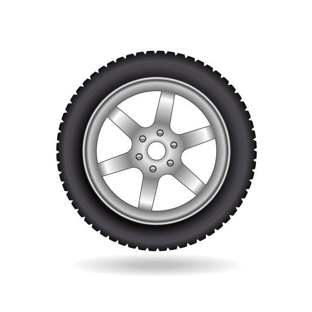 逼真的汽车轮胎图标形状剪影。卡车轮辋服务标志标志标志。矢量插图形象。孤立在白色背景上。交通运输图形模板。图片下载