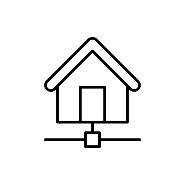 家庭网络矢量图标线条风格插图EPS 10文件图片下载