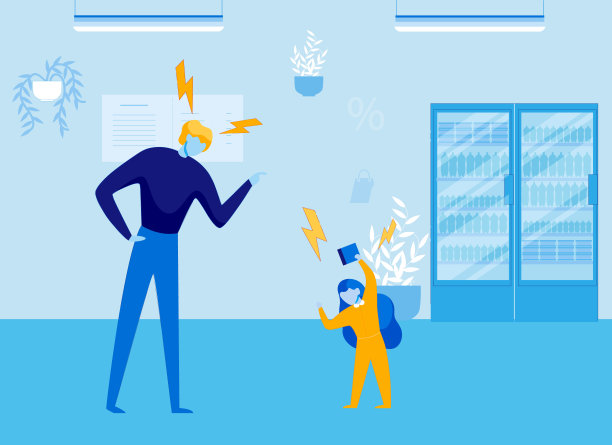 父亲责骂女儿，与孩子们发生冲突。图片下载