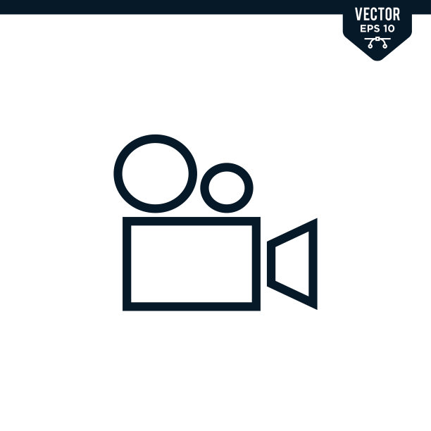 相机图标轮廓样式，可编辑的描边矢量图片下载