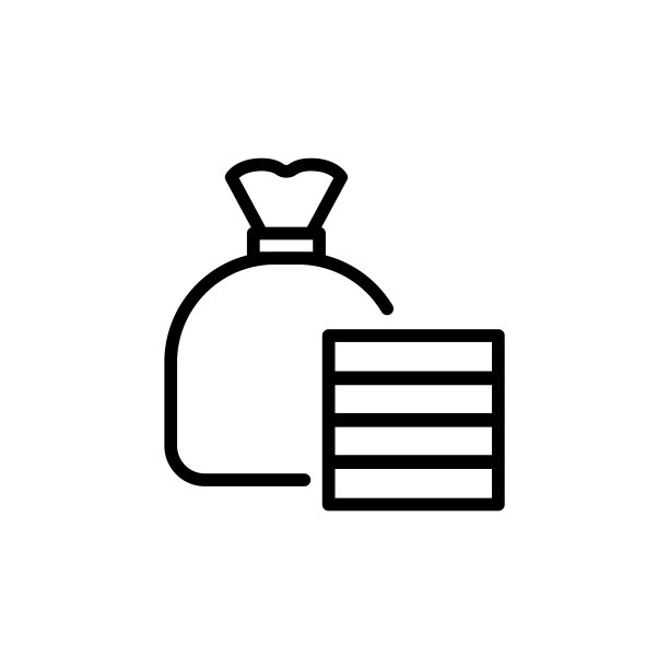 简单的钱袋线图标。图片下载