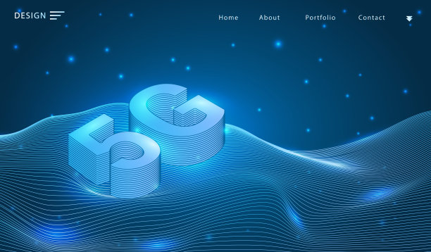 5G抽象技术背景动态翘曲波线三维网格地面。网络技术Ai技术线网络未来线框。素材图片