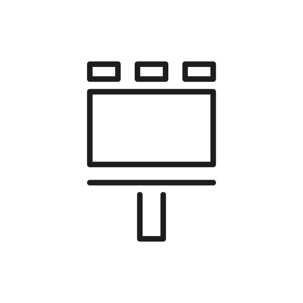 简单的广告牌线图标。图片下载
