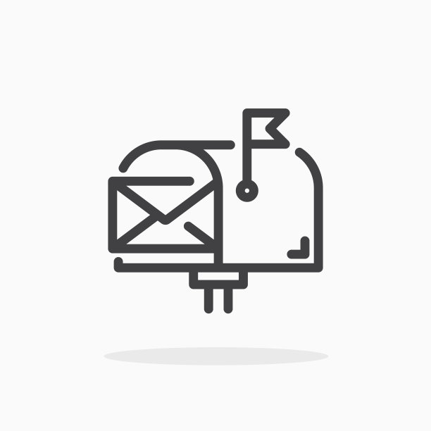 线条风格的邮箱图标。图片下载
