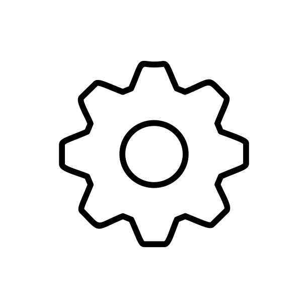 简单的齿轮线图标。图片下载