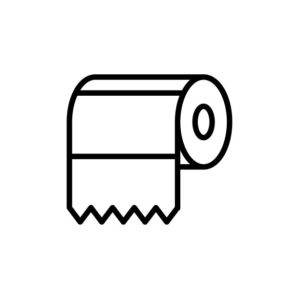 简单的厕纸线条图标。图片下载