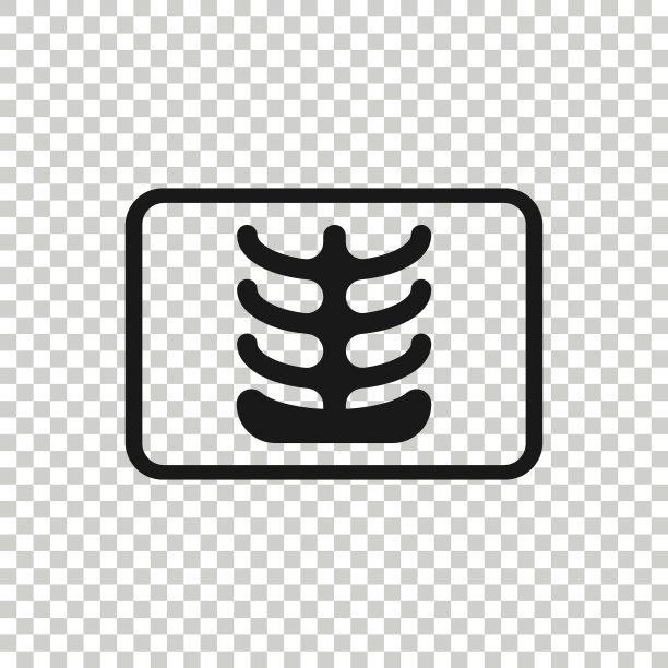 扁平风格的X光图标。白色背景上的放射学矢量图。医疗扫描商业概念。图片下载