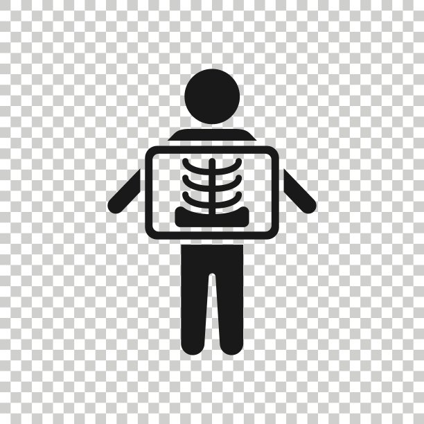 x射线图标在平面风格。放射学矢量插图在白色孤立的背景。医疗扫描的经营理念。图片下载