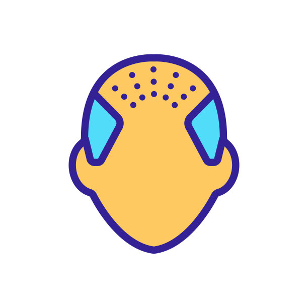 秃顶图标矢量。孤立轮廓符号插图图片下载