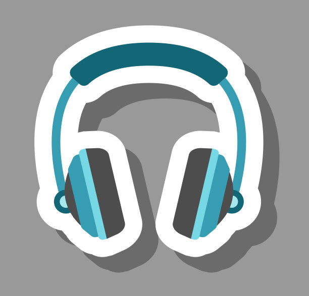 象征音乐和音频的耳机图标图片下载